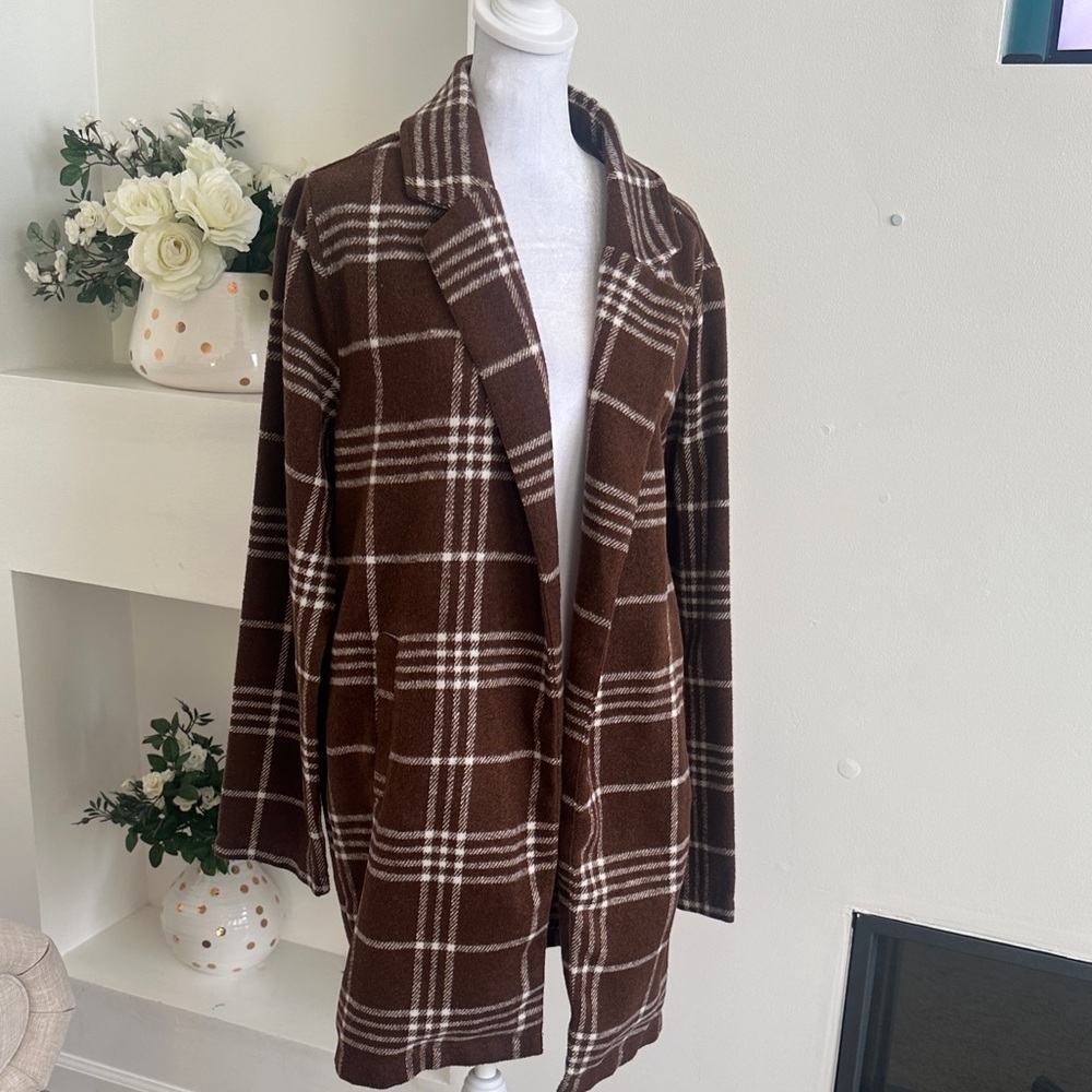 Thread & Supply Brown Plaid Coat - Picture 2 of 8